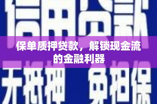 怀集保单质押贷款，解锁现金流的金融利器
