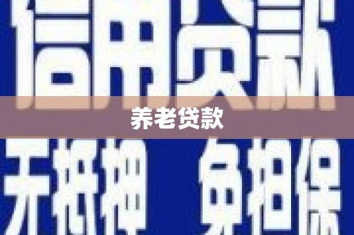 怀集养老贷款