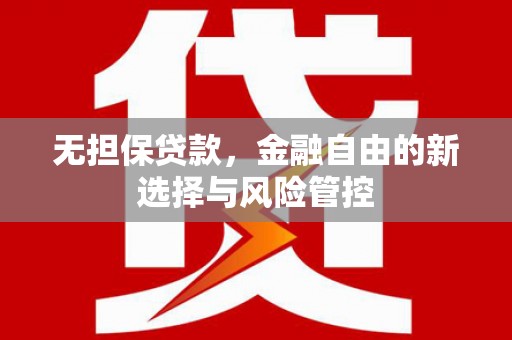 怀集无担保贷款，金融自由的新选择与风险管控