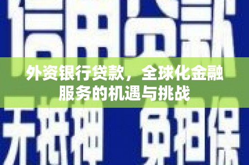 怀集外资银行贷款，全球化金融服务的机遇与挑战