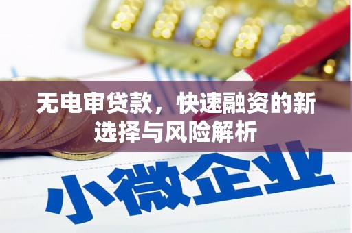 怀集无电审贷款，快速融资的新选择与风险解析