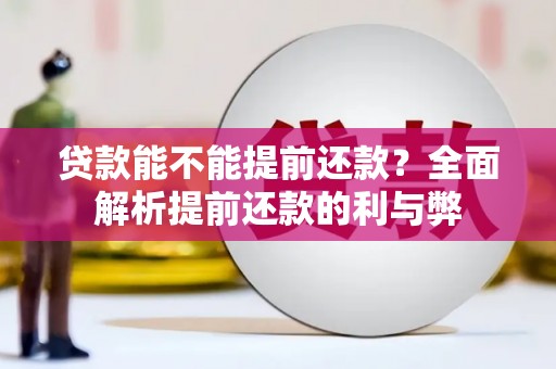 怀集贷款能不能提前还款？全面解析提前还款的利与弊