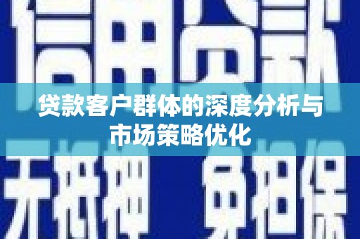 怀集贷款客户群体的深度分析与市场策略优化