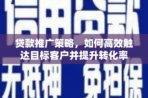 怀集贷款推广策略，如何高效触达目标客户并提升转化率