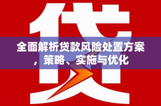 怀集全面解析贷款风险处置方案，策略、实施与优化
