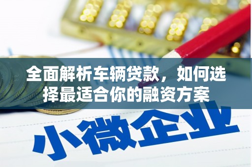 怀集全面解析车辆贷款，如何选择最适合你的融资方案
