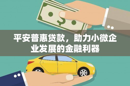 怀集平安普惠贷款，助力小微企业发展的金融利器