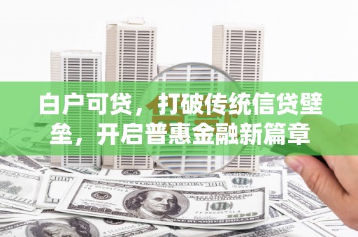 怀集白户可贷，打破传统信贷壁垒，开启普惠金融新篇章
